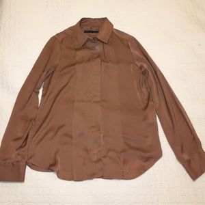 Zara basic dusty rose blouse small